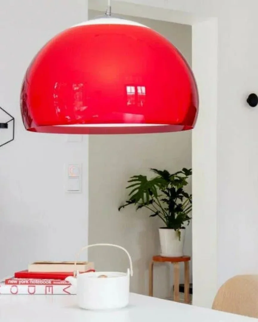 Kera Dipol Red Glossy Dome Pendant Light