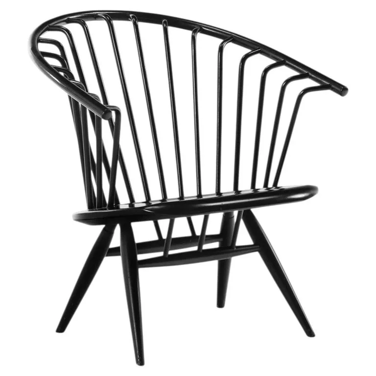 Crinoline Black Spindle Accent Chair