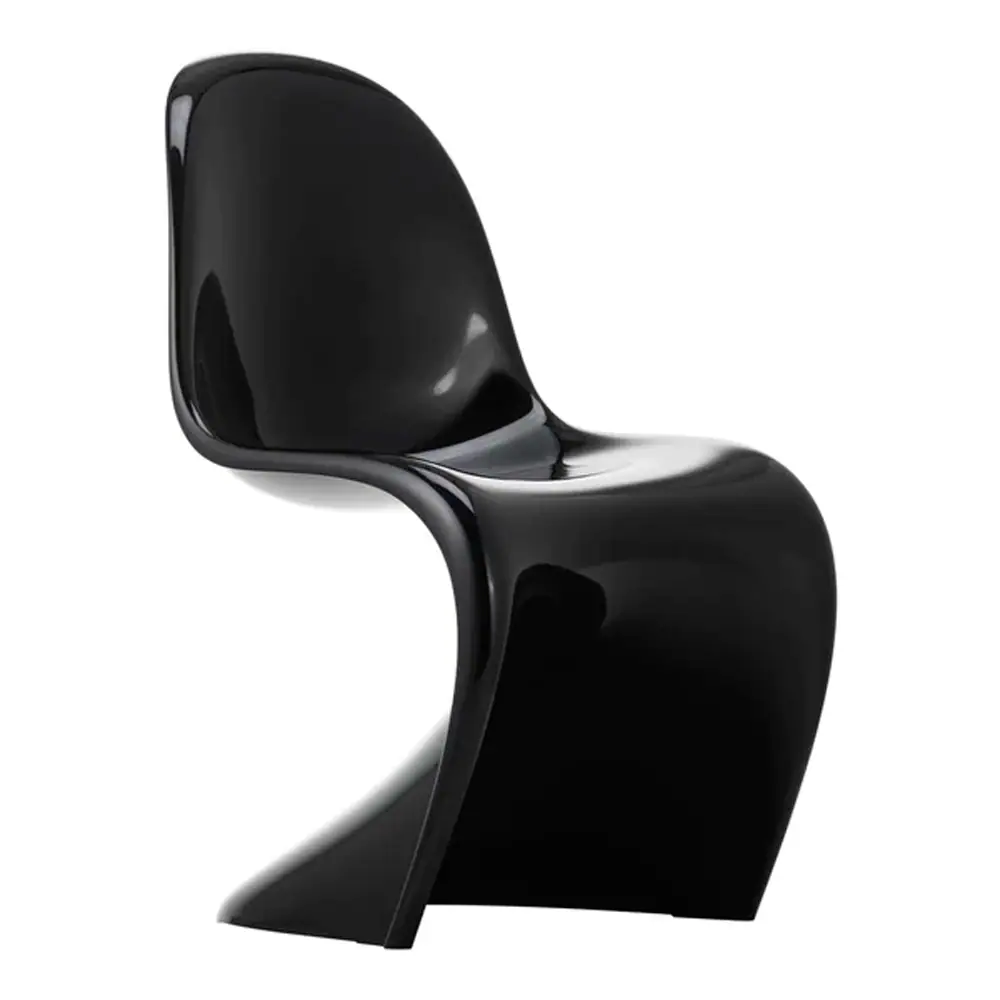 Panton Black Glossy Sculptural Chair