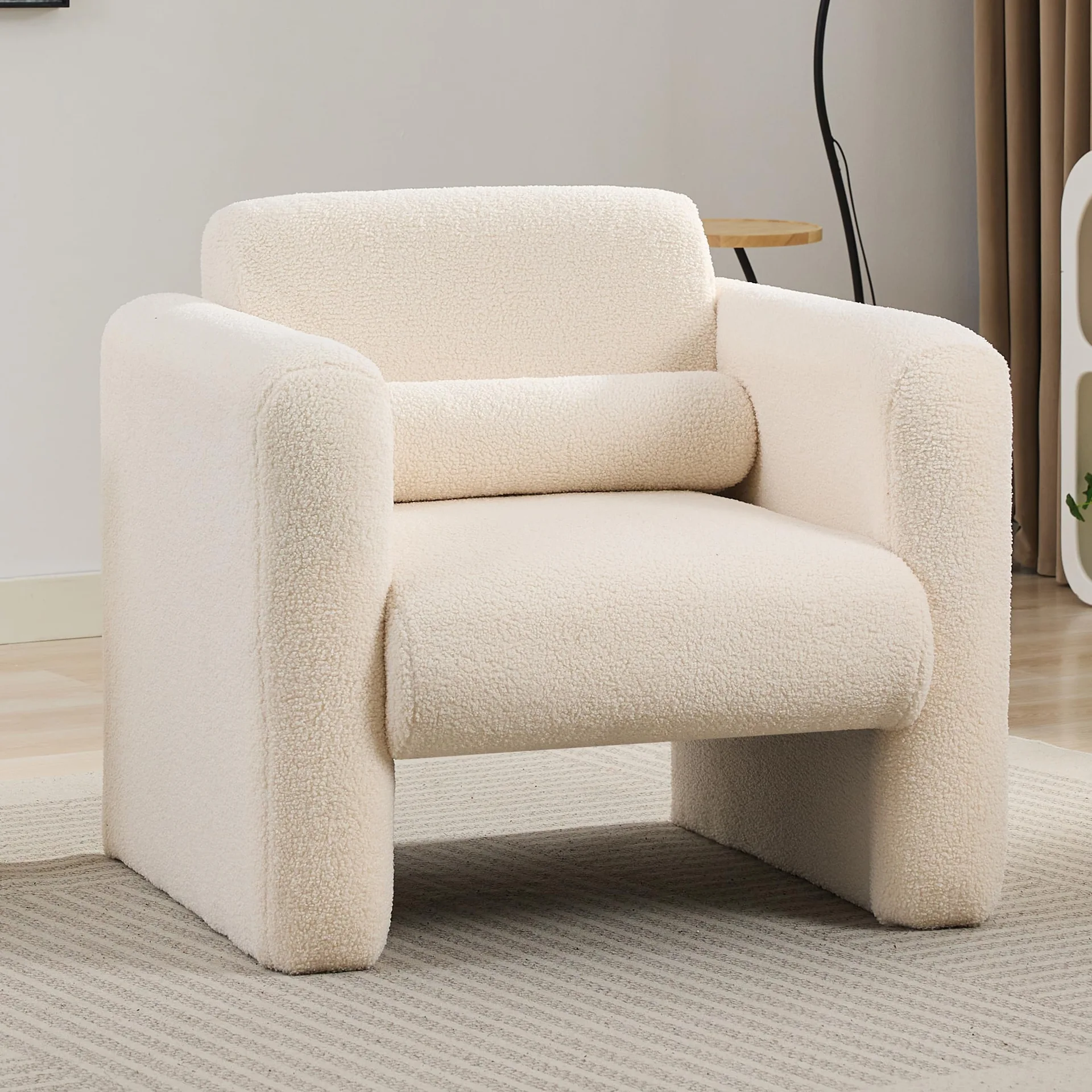 Cream Upholstered Armchair