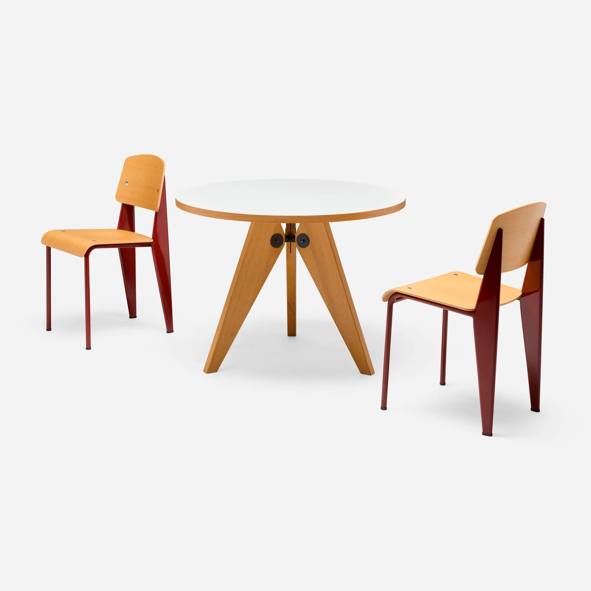 Jean Prouvé Round Wood Dining Table
