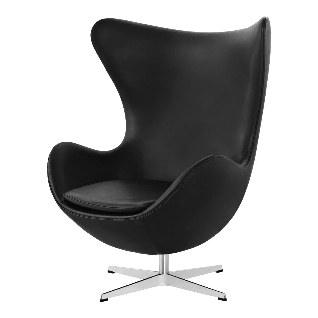 Black Leather Egg Chair
