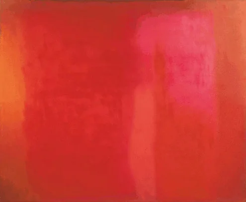 Red Field Red Abstract Wall Art