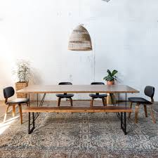 Rectangular Natural Wood Dining Table