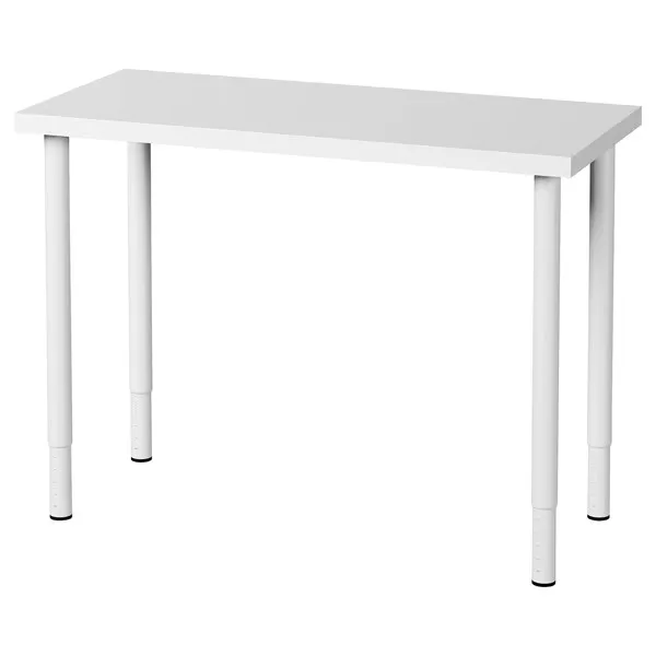 Linnmon Olov Minimalist White Rectangular Desk