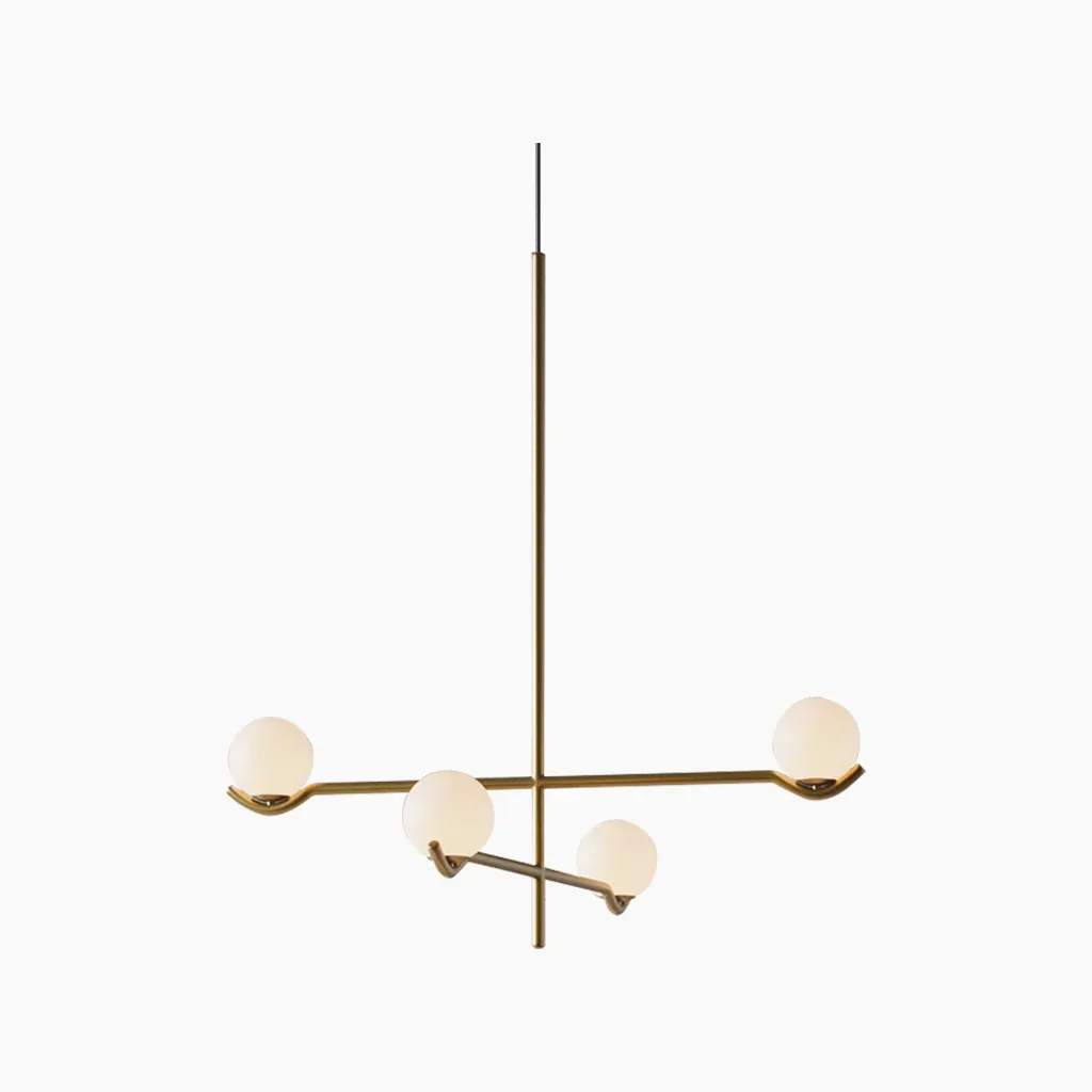 Brushed Gold Glass Pendant Light