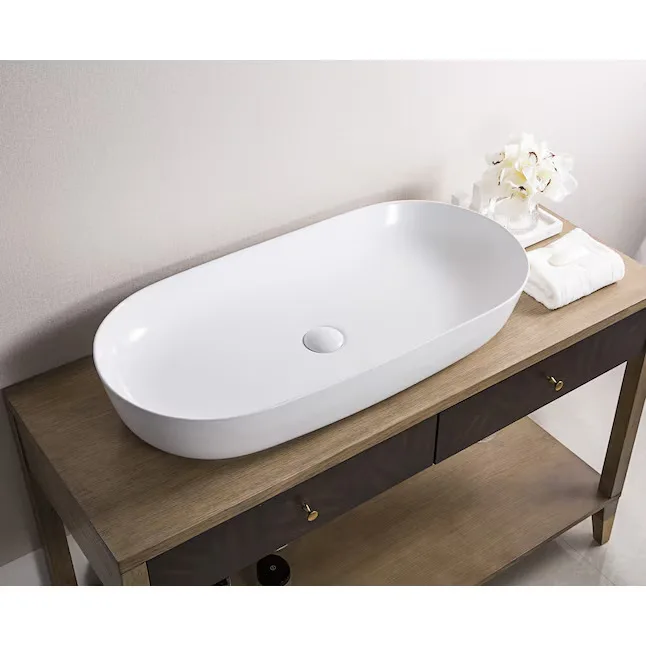 Ruvati Vista Modern Oval Ceramic Vessel Sink