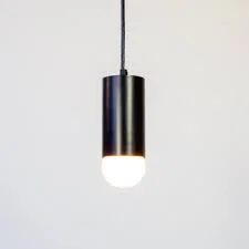 Matte Black Cylindrical Pendant Light