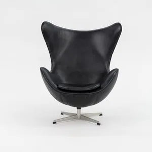 Arne Jacobsen Black Leather Egg Chair