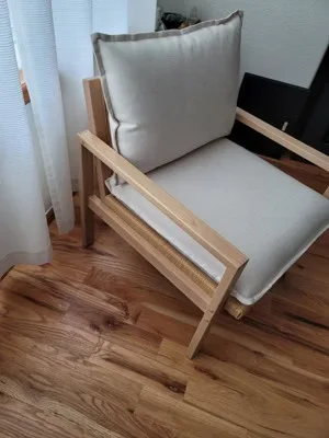 Hallwood Cream Wood Armchair