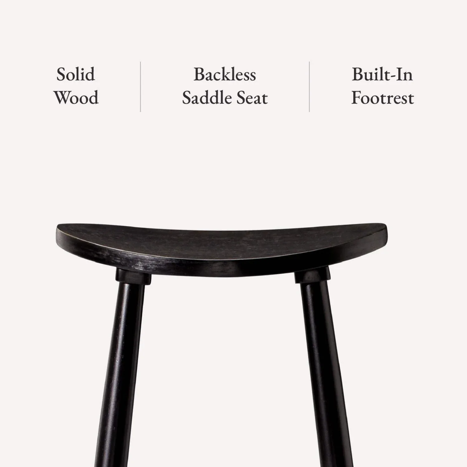 Black Wooden Saddle Stool