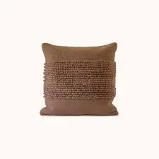 Cruz Brown Textured Square Throw Pillow
