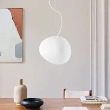 Pebble Organic White Glass Pendant Light