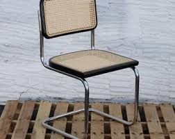 Cesca-style Cane and Chrome Cantilever Dining Chair