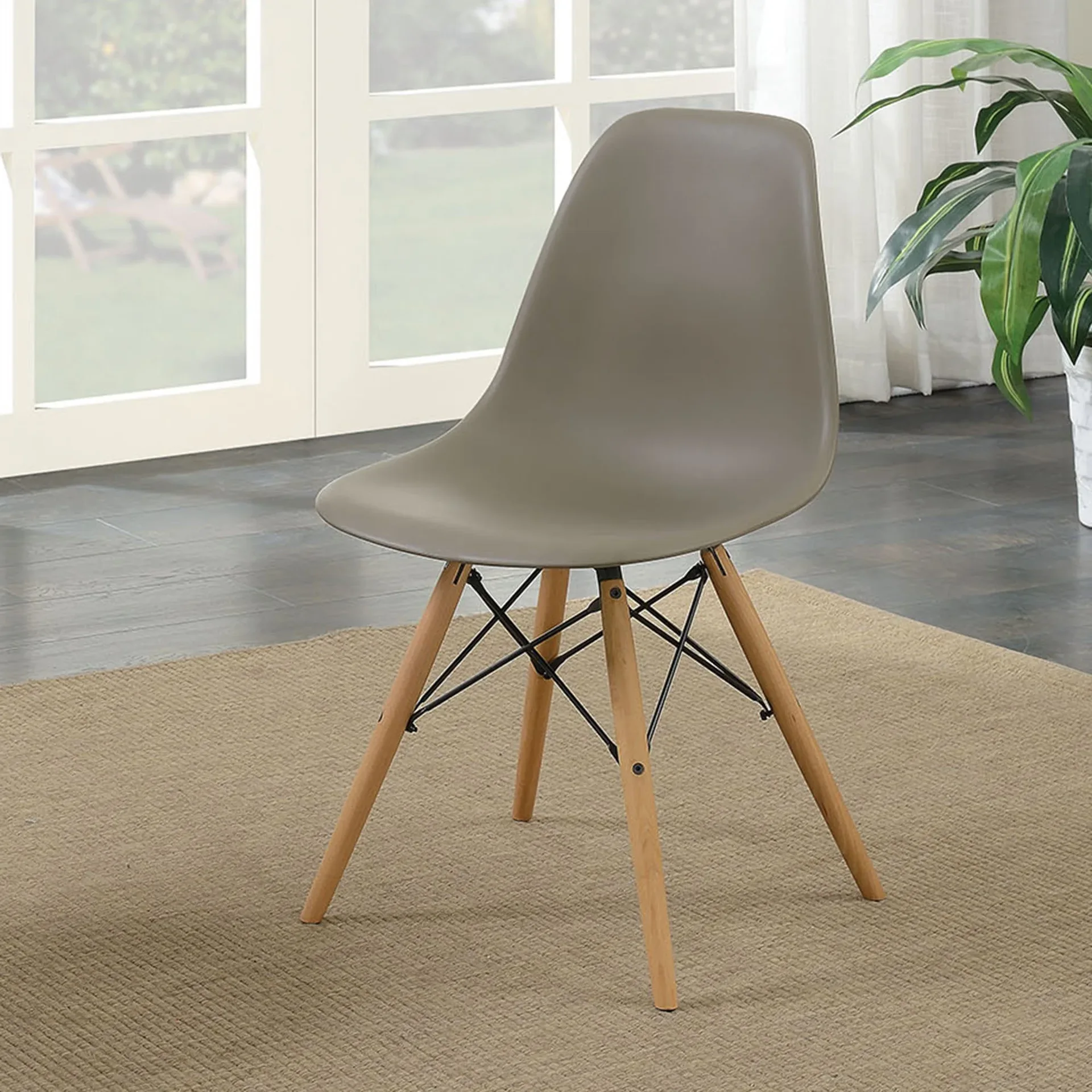 Brown Molded Shell Dining Chair