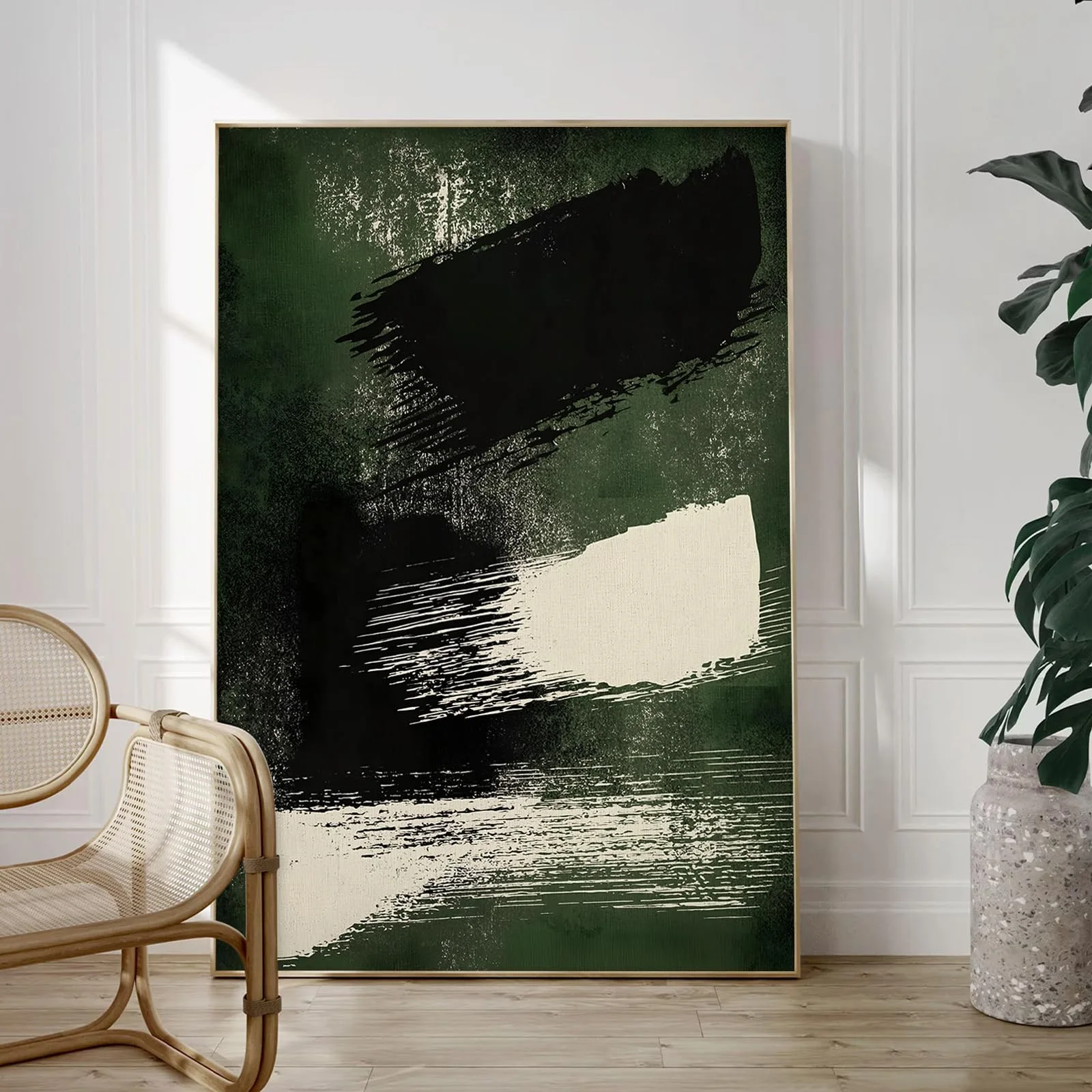 Abstract Green and Black Wall Art