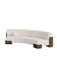 Cream Bouclé Curved Modular Sofa