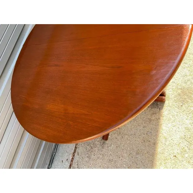 Mid-Century Round Teak Dining Table