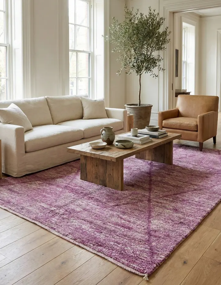 Violet Moroccan Wool Area Rug