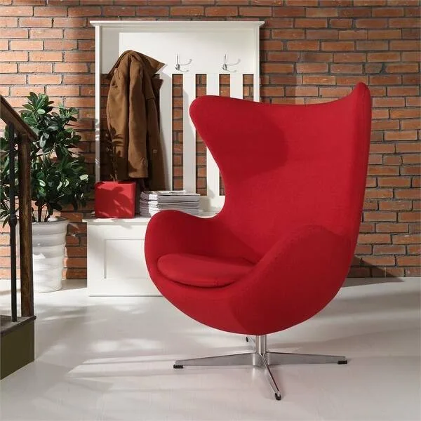 Red Fabric Egg Chair
