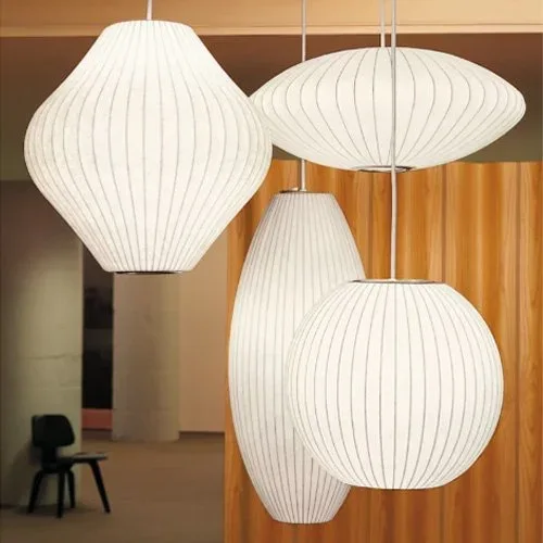 Nelson Bubble Ribbed White Pendant Light