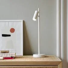 Minimalist Matte White Metal Table Lamp