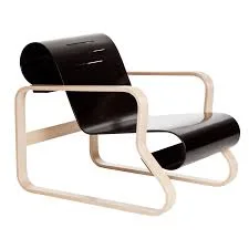 Artek Paimio Black Lacquered Bentwood Armchair