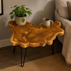Natural Teak Live Edge Coffee Table