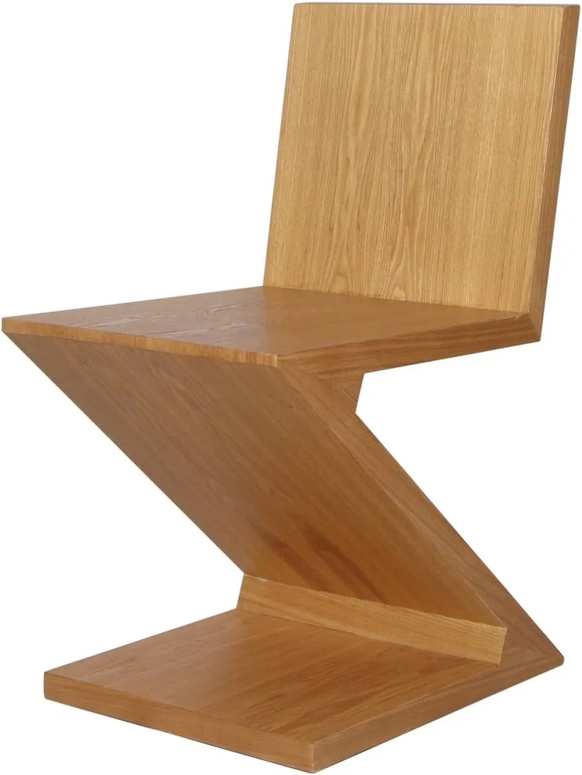 Natural Wood Zigzag Chair
