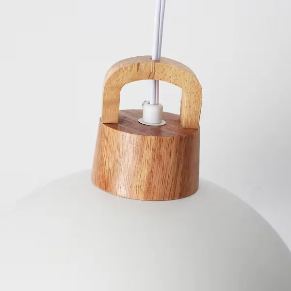 White Wood Pendant Light