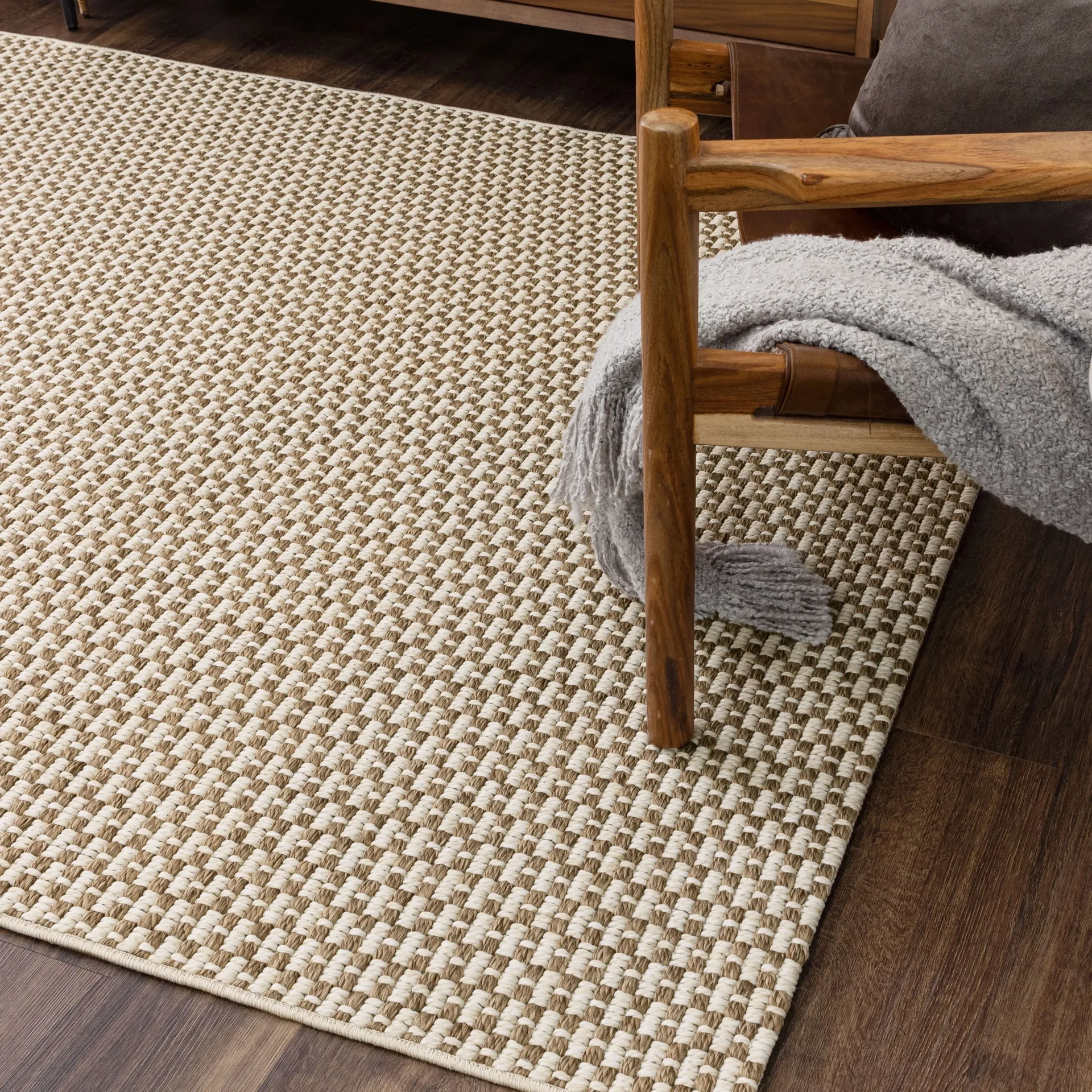 Karastan Lanai Woven Cream and Tan Area Rug