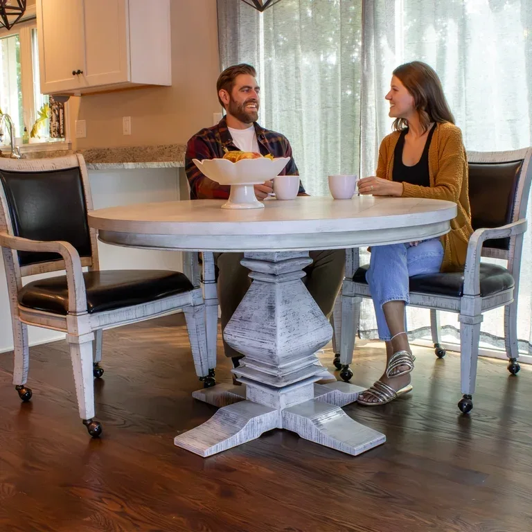 Montecito Distressed Wood Round Dining Table