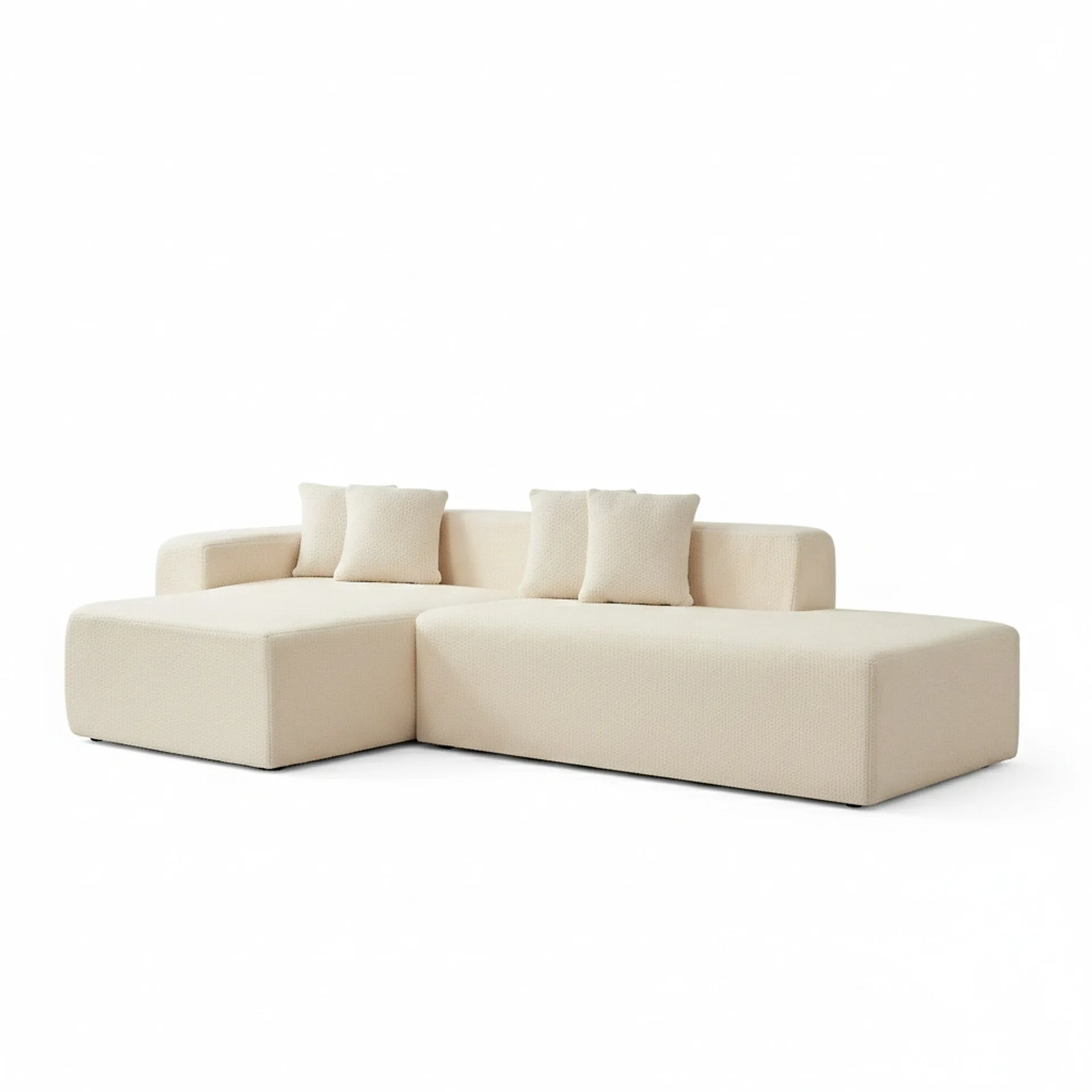 Cream Textured Modular Sofa