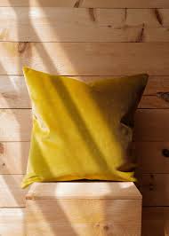 Helena Solid Yellow Velvet Throw Pillow