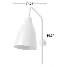 Ryze Minimalist White Metal Wall Sconce