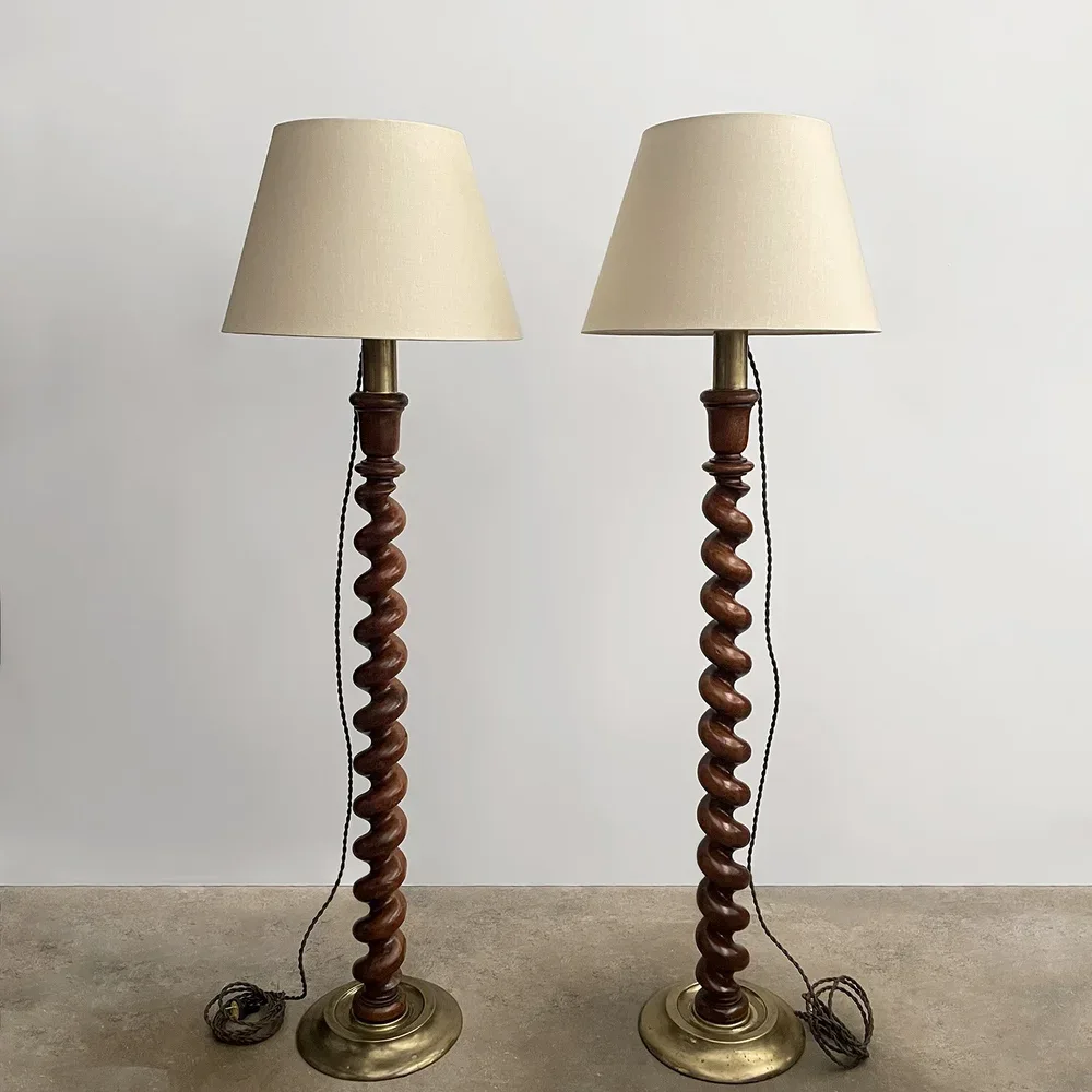 Arts & Crafts Corkscrew Floor Lamps