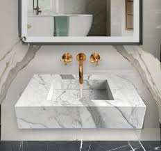 Statuario Rectangular Marble Floating Vanity