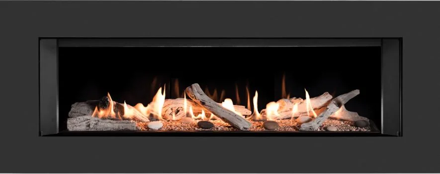Matte Black Linear Fireplace