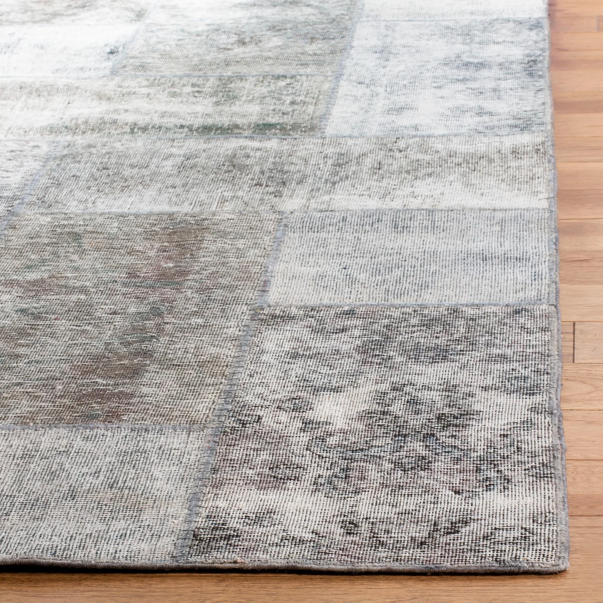 Distressed Gray Wool Area Rug