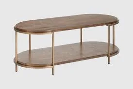 Toro Oval Wood and Metal Coffee Table