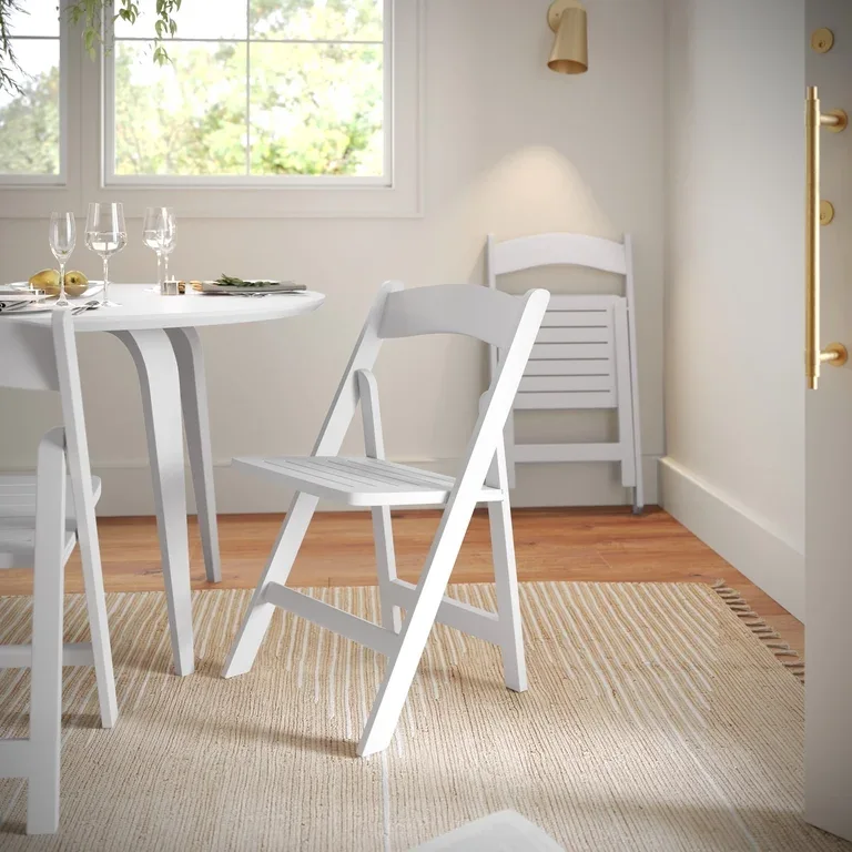 White Wood Folding Chair