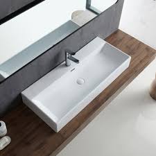 Eridanus Turner Rectangular White Ceramic Vessel Sink