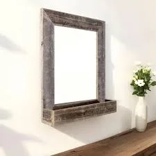 Rustic Rectangular Wood Wall Mirror