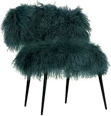 Nepal Baxter Blue Furry Accent Chair
