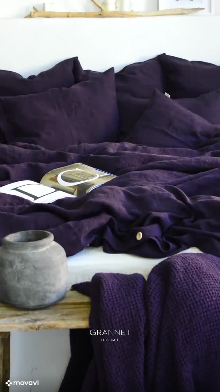 Plum Linen Cotton Bedding Set