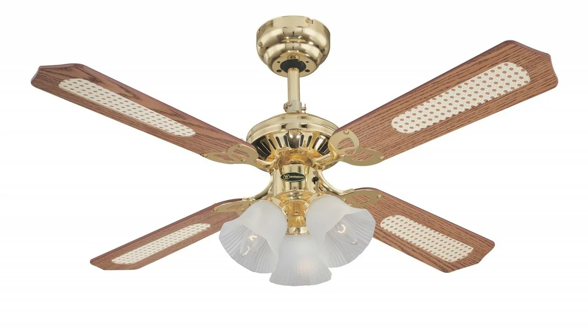 Princess Trio Traditional Polished Brass Ceiling Fan