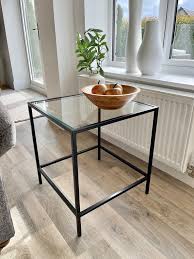 Madison Square Glass and Metal Side Table