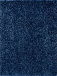 Faina Solid Dark Blue Shag Washable Area Rug