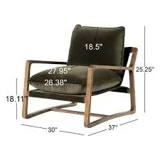 Four Hands Ace Chair Olive Suede Accent Chair