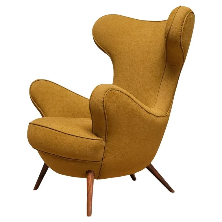 Mid-Century Modern Wingback Armchair